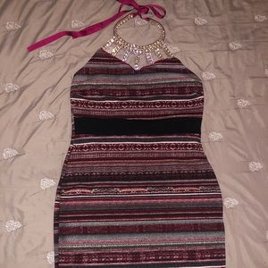 Burgundy Skin tight dress